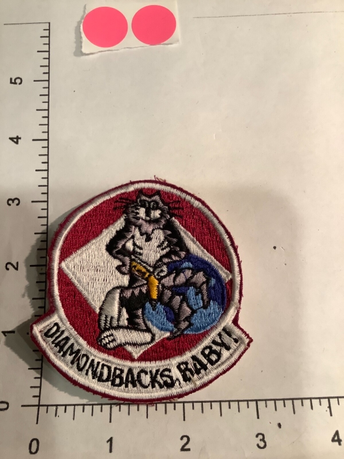 VINTAGE U.S. NAVY ASIAN MADE TOMCAT DIAMOND BACKS, BABY SQUADRON PATCH