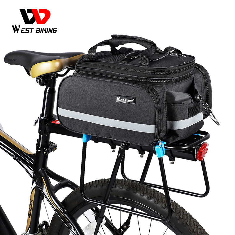 WEST BIKING Waterproof Bike Bicycle Rear Rack Pack Bag Carrier Panniers Black