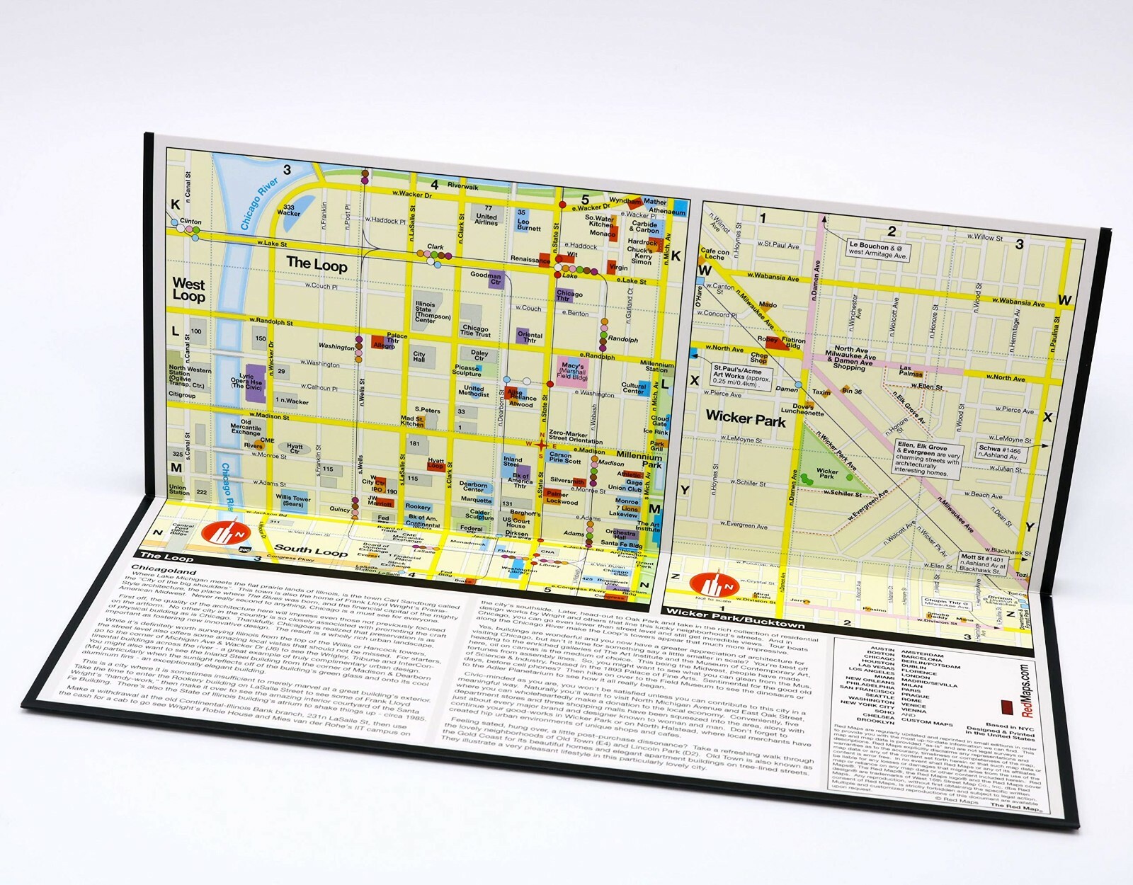 Map of Chicago, Illinois, USA, by Red Maps, Street Map