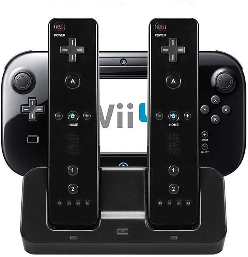 3 in 1 Charger Dock Charging Station Base for Wii U Gamepad Charger Stand wii...