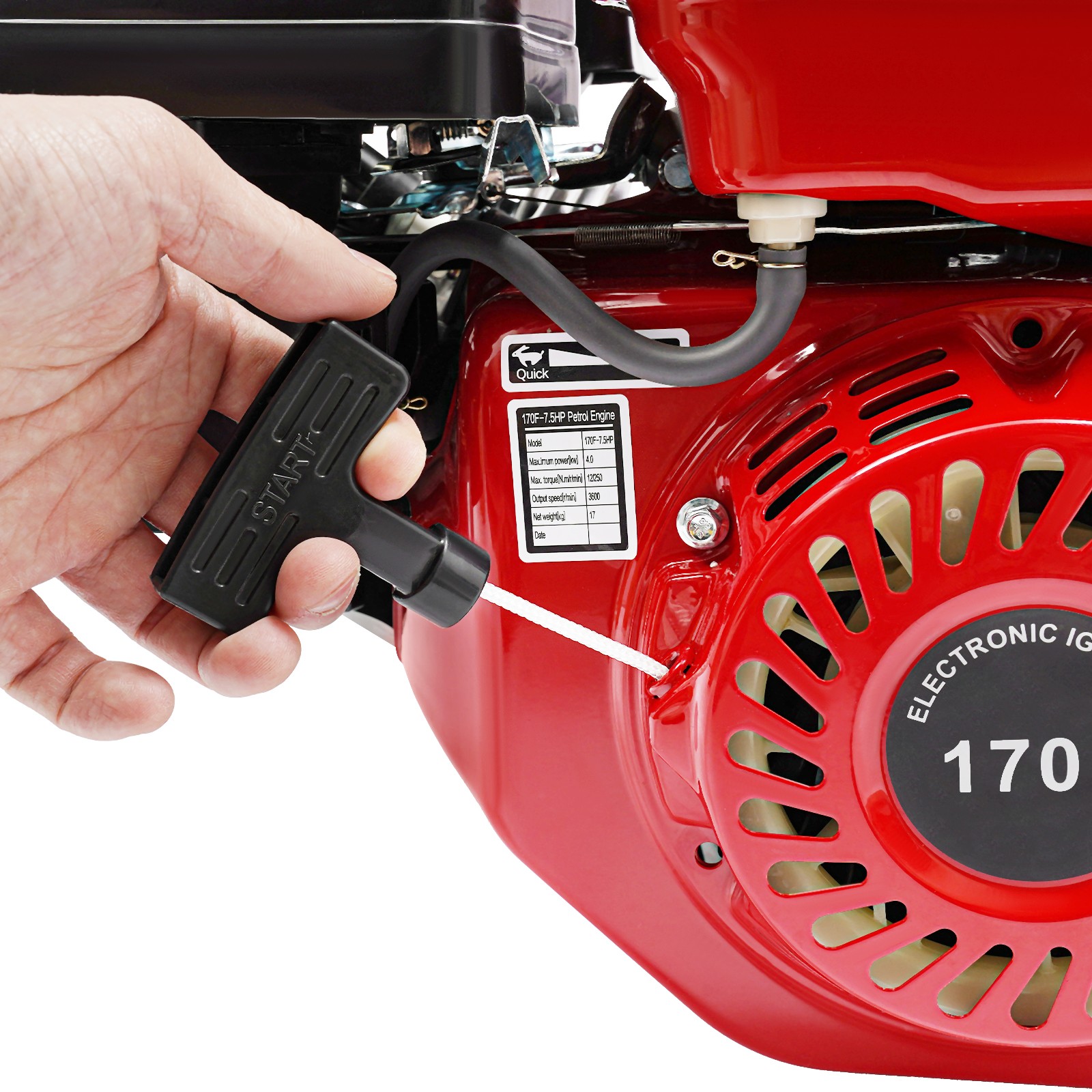 7.5HP 4-Stroke Gasoline Engine 210cc OHV Horizontal Shaft for Pump Generator