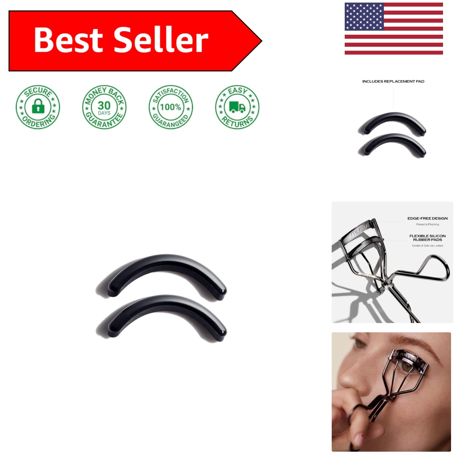 Gentle Shiseido Eyelash Curler Pads – 2 Refill Set for Flawless Lash Definition