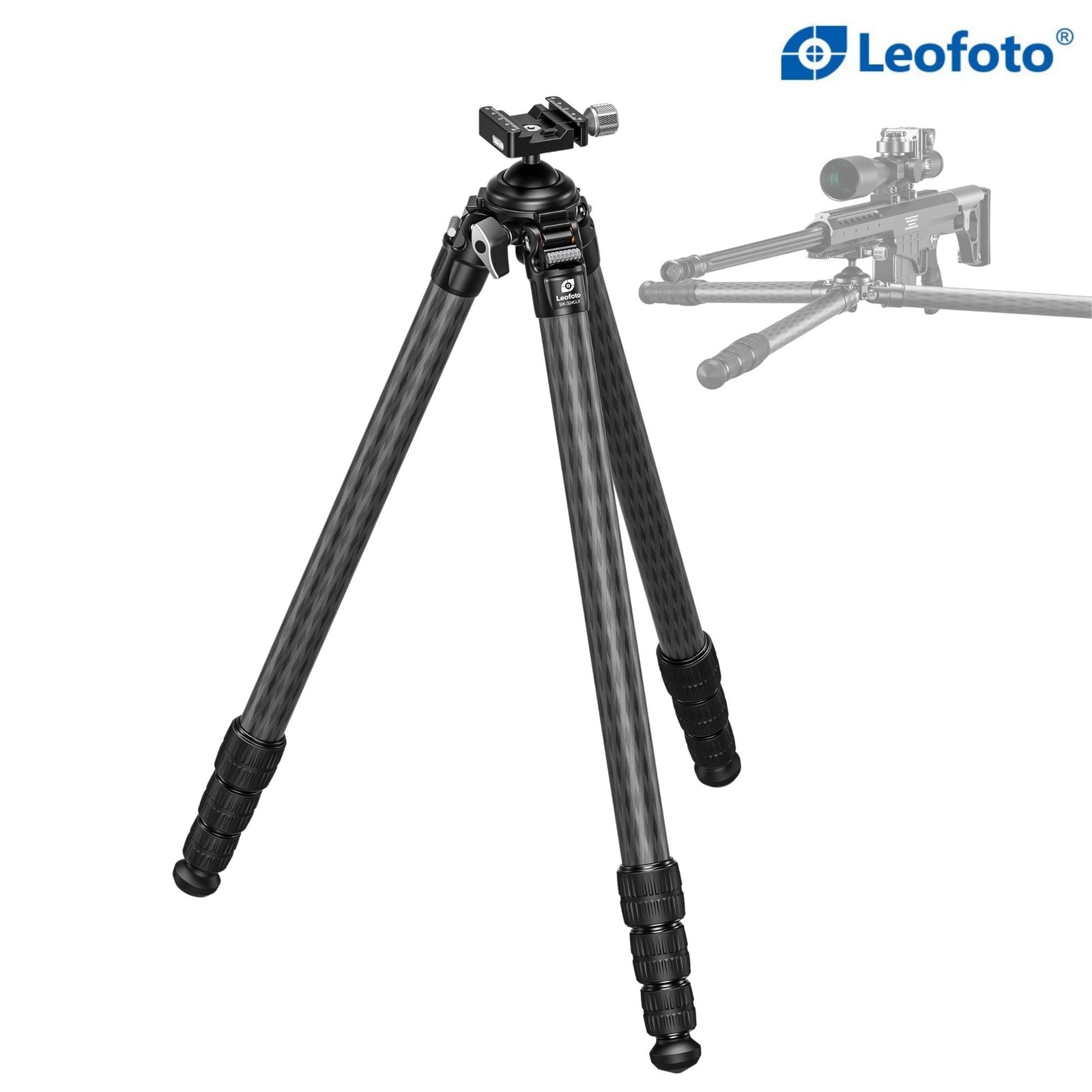 Leofoto SK-324CLX Tripod Integrated Knob-Control Ballhead Arca & Picatinny Clamp
