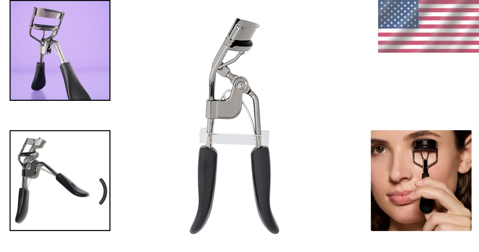 Silver Pro Eyelash Curler with Extra Pad - Long-Lasting Curl, Approved