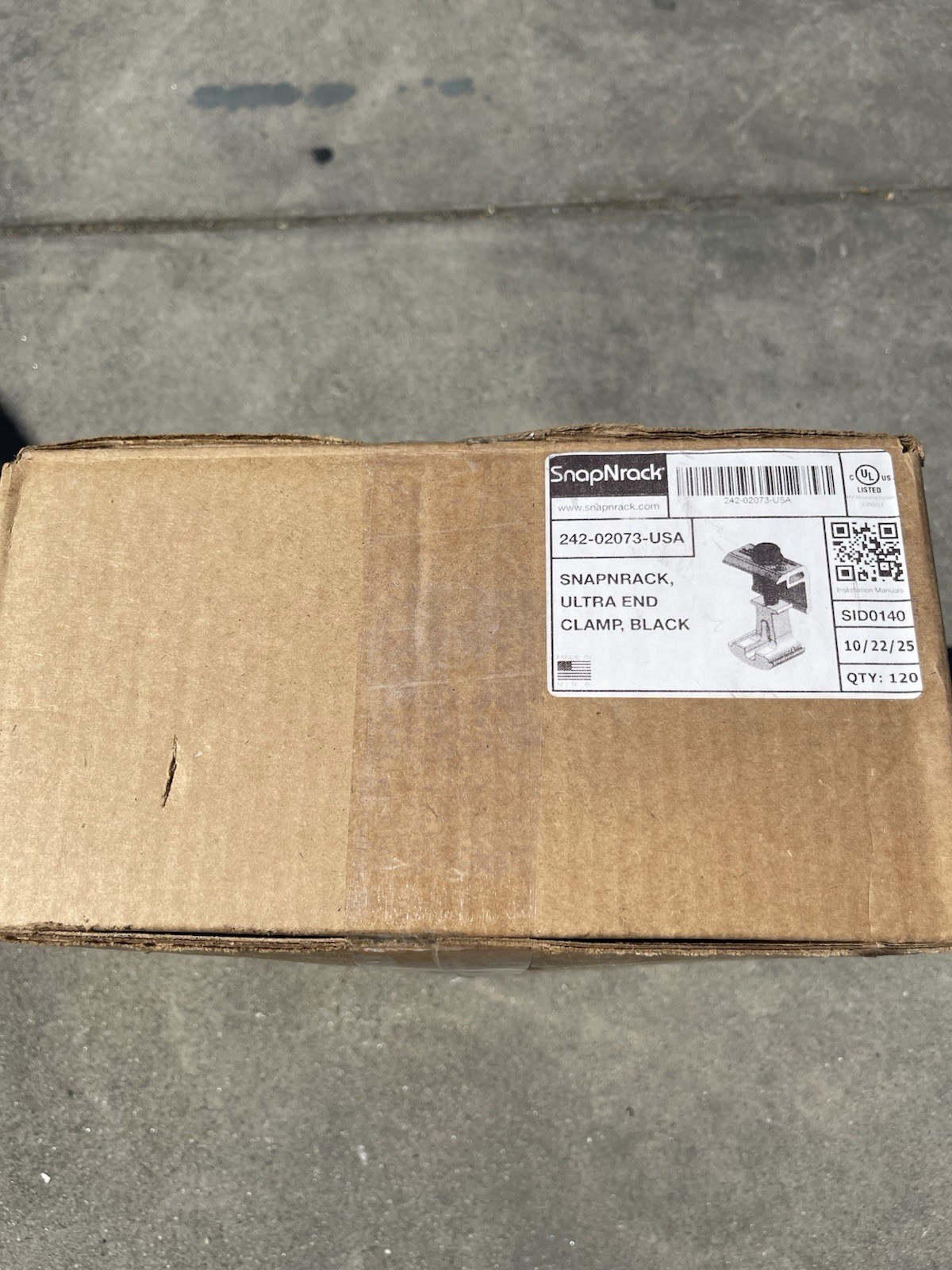 SNAPNRACK 242-02073 ULTRA END CLAMP BLACK  QTY 120