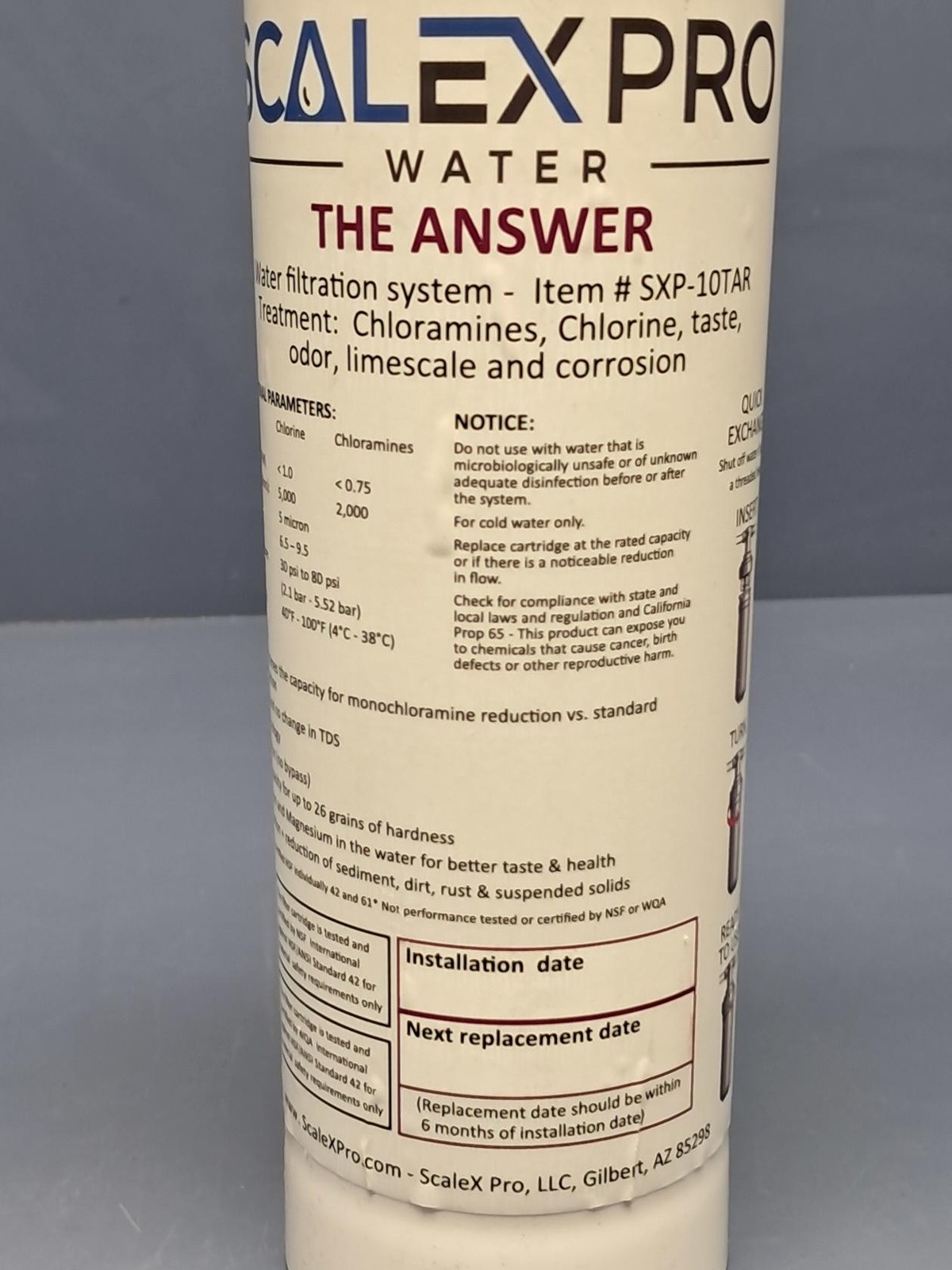 Scalex Pro SXP-10TAR The Answer NAC & Catalytic Carbon Filter Cartridge