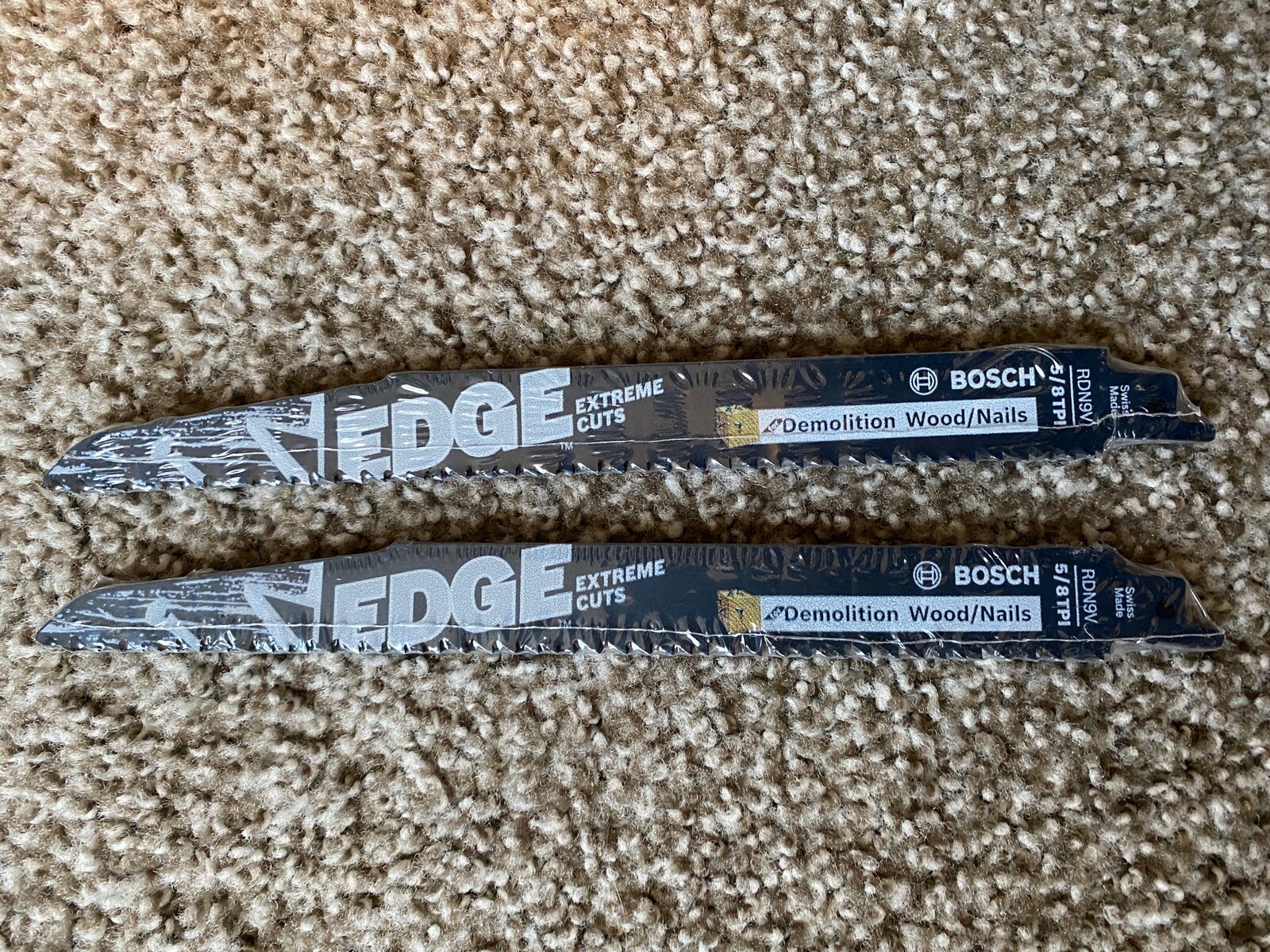 Lot of 2, BOSCH RDN9V 9 In. 5/8 TPI Edge Recip Saw Blades for Wood/Nail Demo 5pk