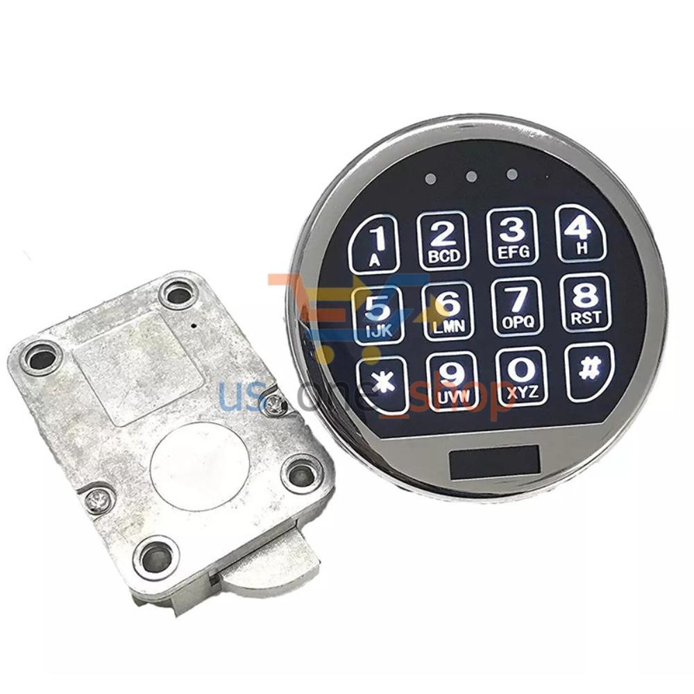 Electronic Safe Lock LED Keypad Chrome Gun Safe Lock Replacement With Swing Bolt