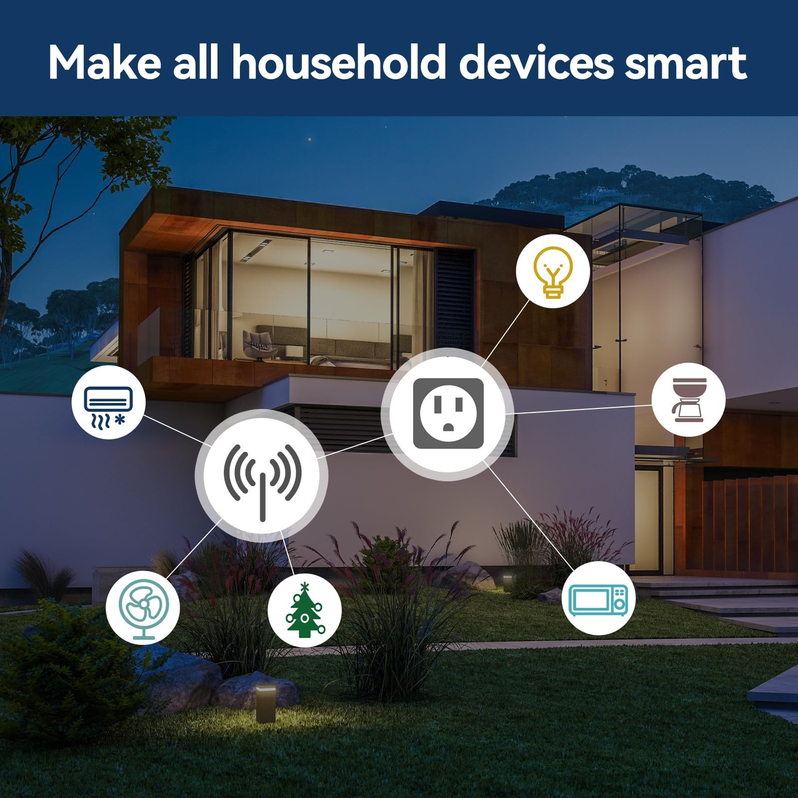 4 Pack WiFi Smart Plug, Compatible with Alexa & Google Home, Timer Socket