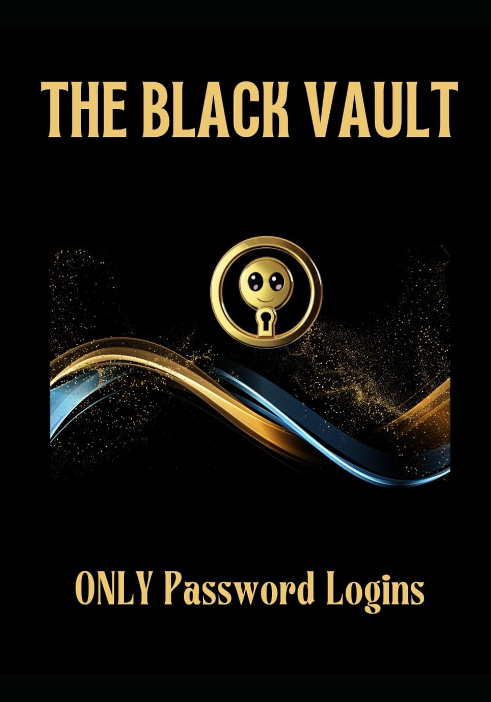 THE BLACK VAULT ONLY Password Logins 6 x9 Black Paper Password Log Book for gel