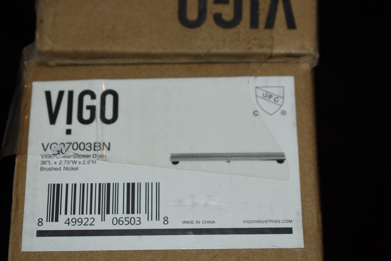 2 Pack  Vigo VG07003BN - Elan 36” Linear Shower Drain Brushed Nickel