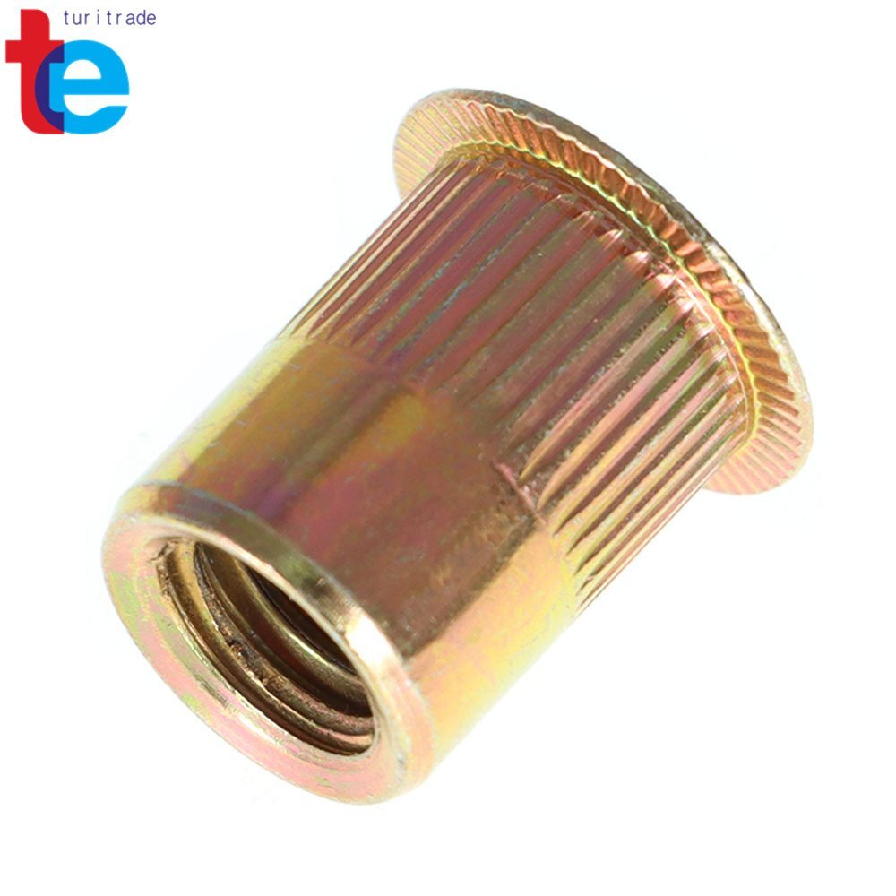 50 Pack 3/8 -16 Rivet Nuts Carbon Steel Threaded Insert Nutsert Rivnuts