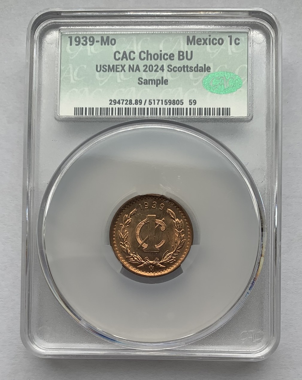 Sample Slab - CACG 12th US-Mexican Numismatic Association Convention USMEX 2024