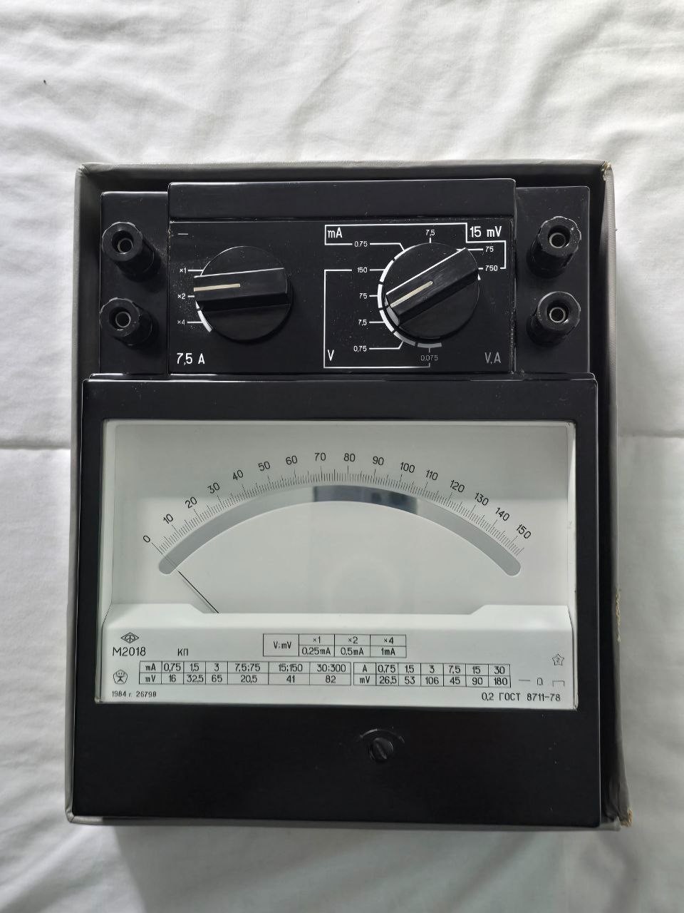Vintage soviet analog device Voltmeter Ammeter Voltammeter M2018 Bakelite USSR