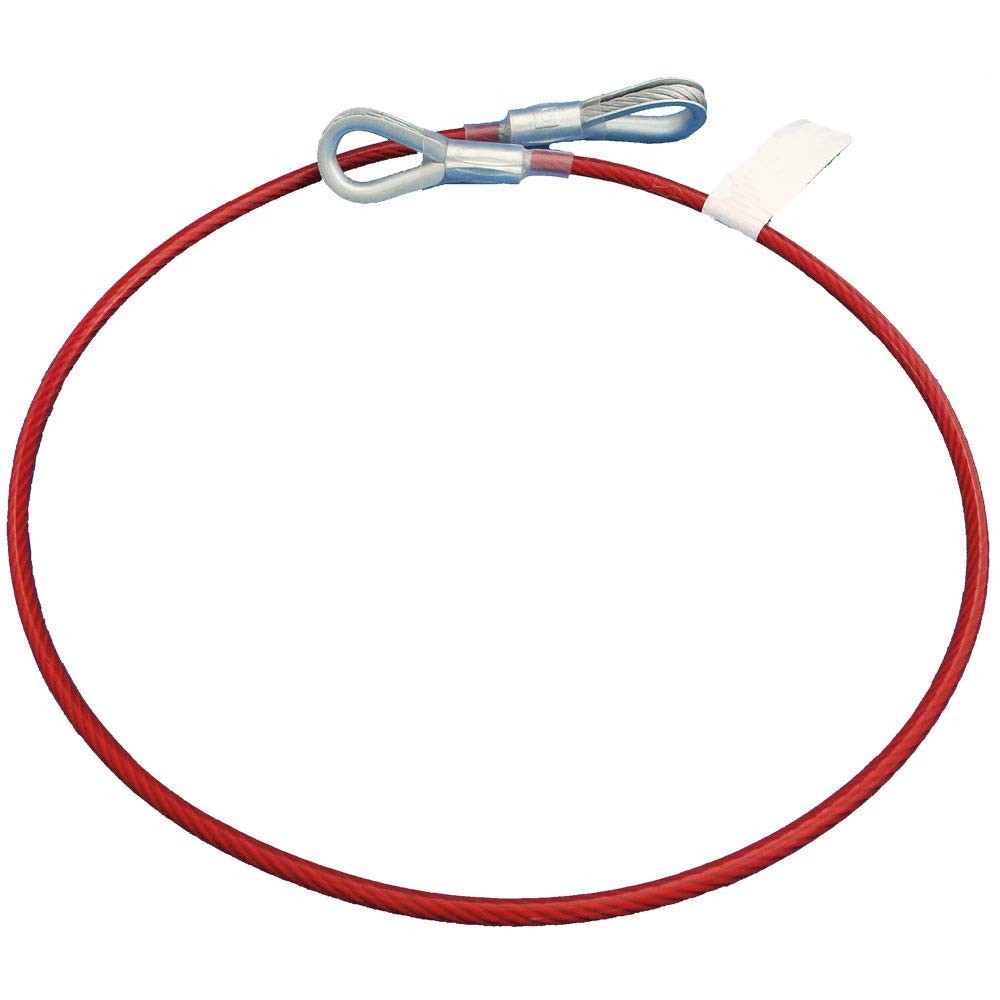 OSHA Compliant, Fall Protection 3 ft. Cable Anchor Sling with 2 Eye Rings, PV...