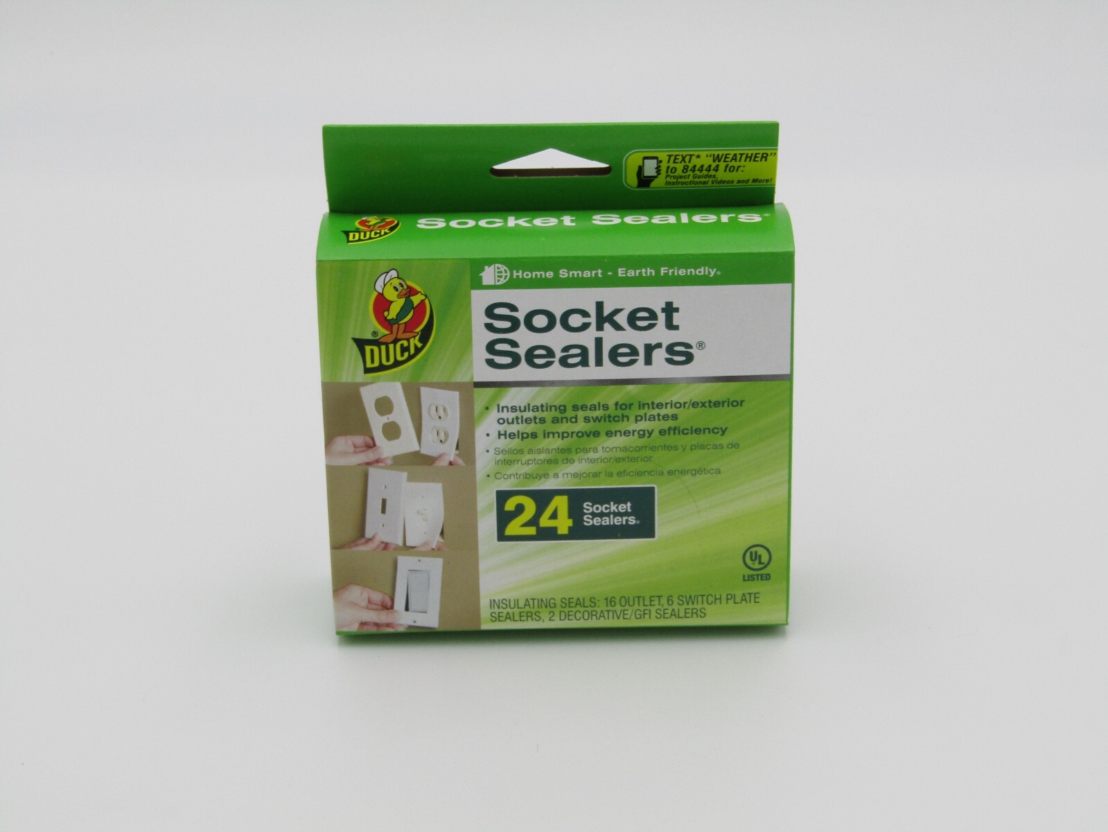 24ct Duck Brand Socket Sealers Insulating Interior/Exterior Outlets and Switch