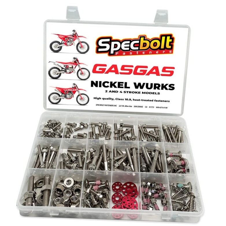 NICKEL BOLT KIT FOR GASGAS 2 4 STROKE DRESS UP HARDWARE FOR MC EC EX XC 50 65