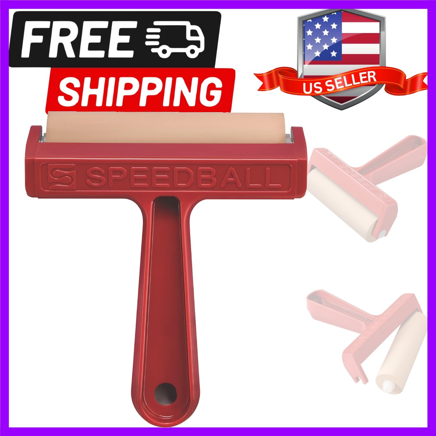 Pop-in Soft Rubber Brayer, 4-Inch Roller for Block Printing, Relief Printing,...