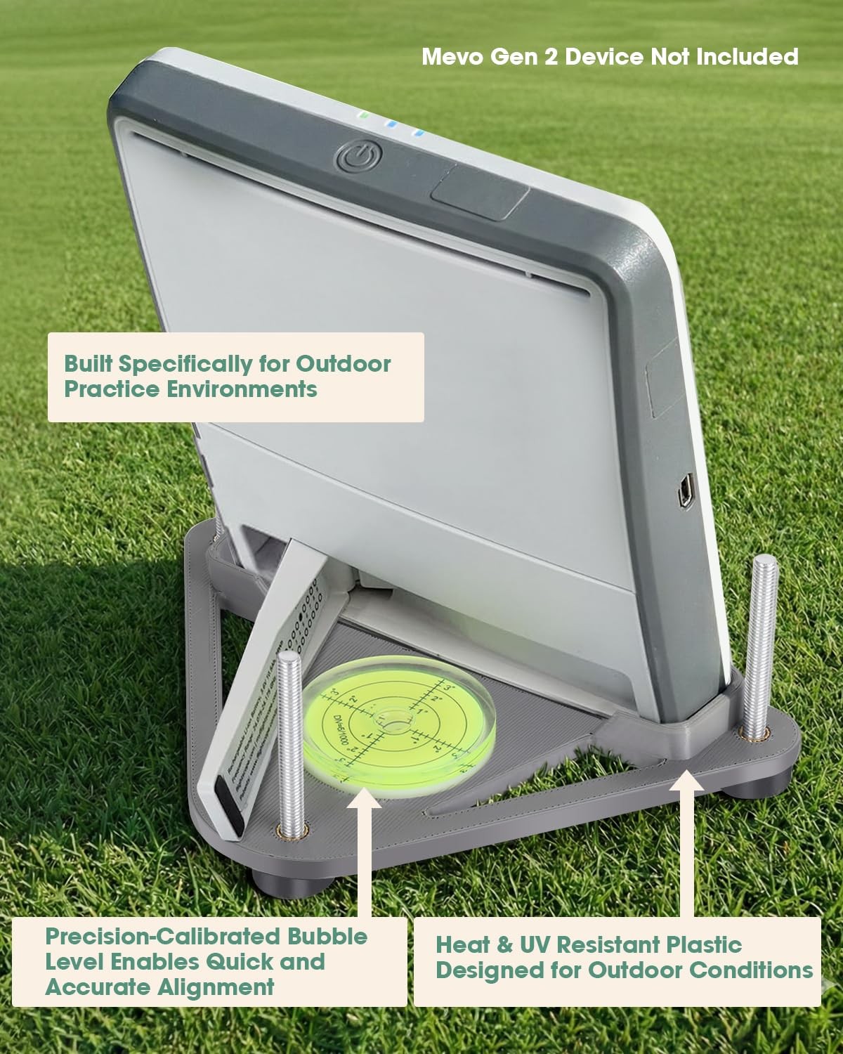 Tiga Adjustable Alignment & Leveling Stand for Flightscope Mevo Gen2 - grey