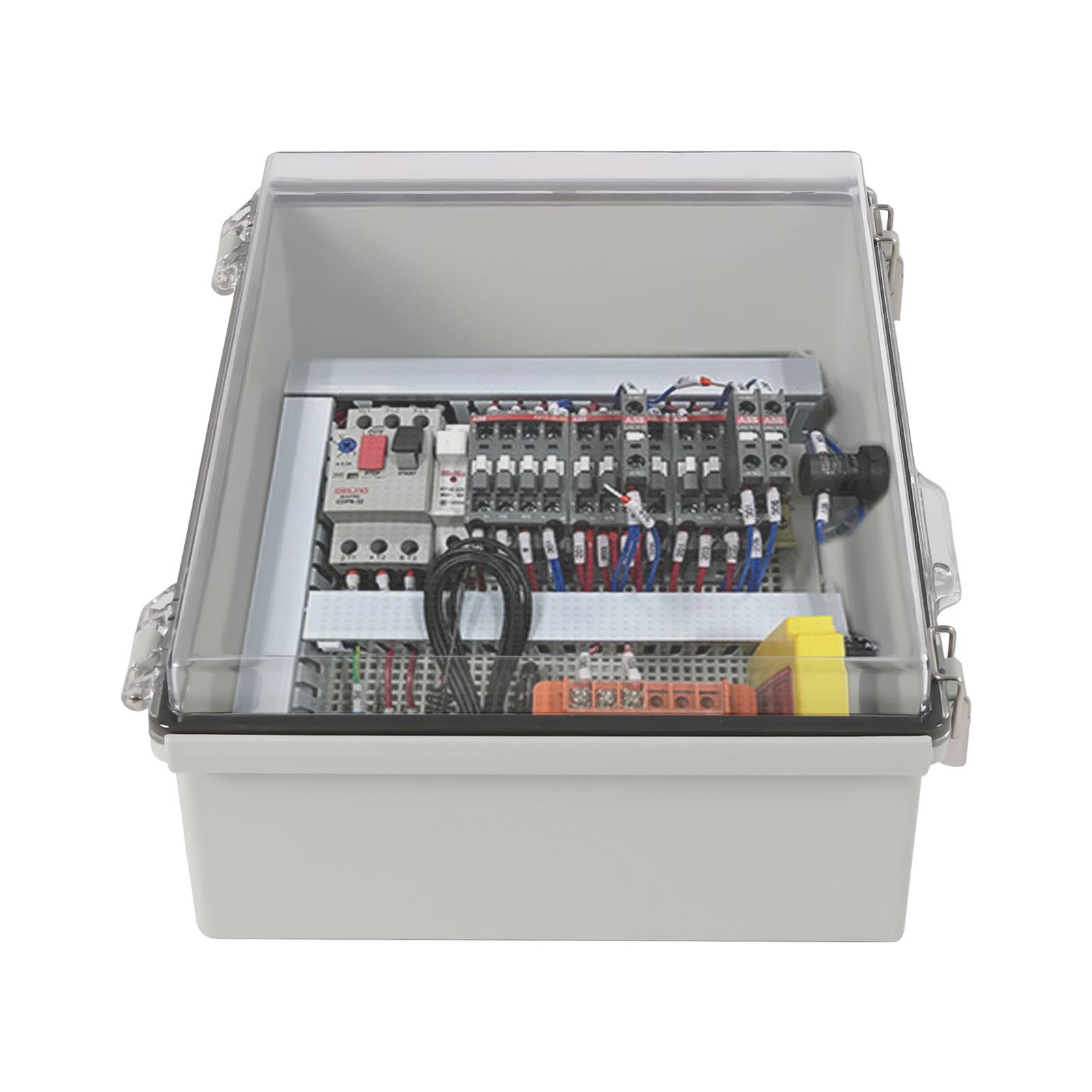 Stainless Steel Wall Mount Hinged Cover Latch Junction Box w/Clear Enclosure