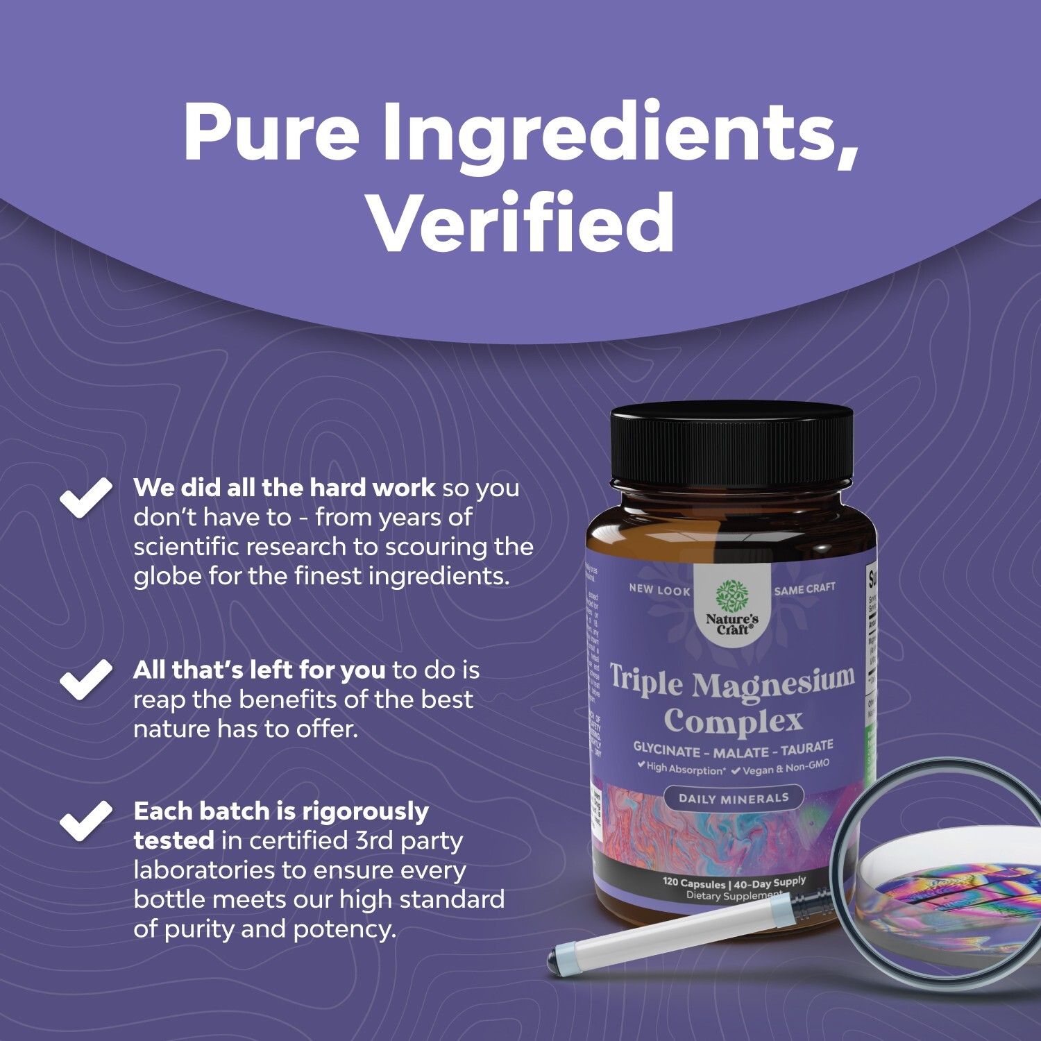 Triple Magnesium Complex Supplement 400mg Per Serving - High Absorption