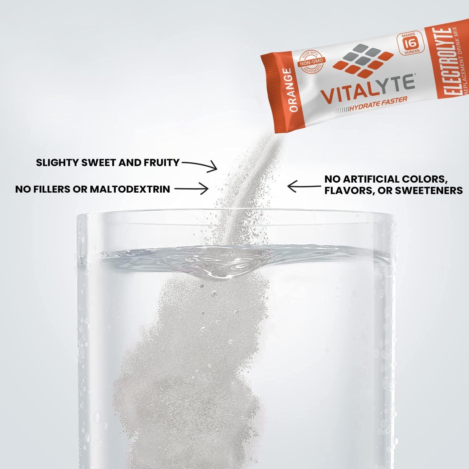 Vitalyte Electrolyte Powder Drink Mix Bundle, Pouch + Packets, Orange Flavor