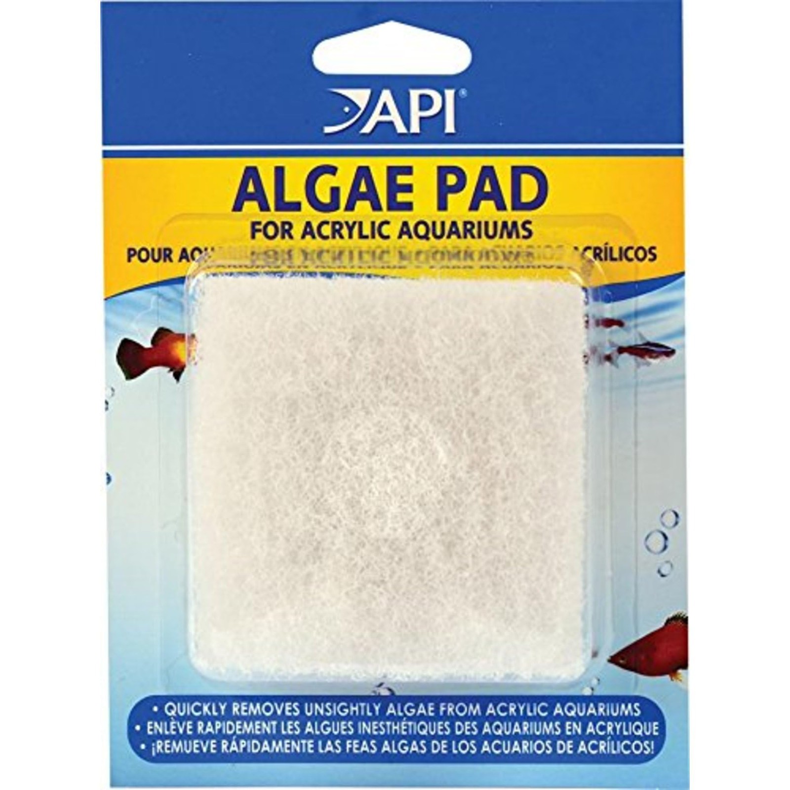 API Algae Pad for Acrylic Aquariums Durable Scrubbing Pad 1 Count Scrub Cleaner