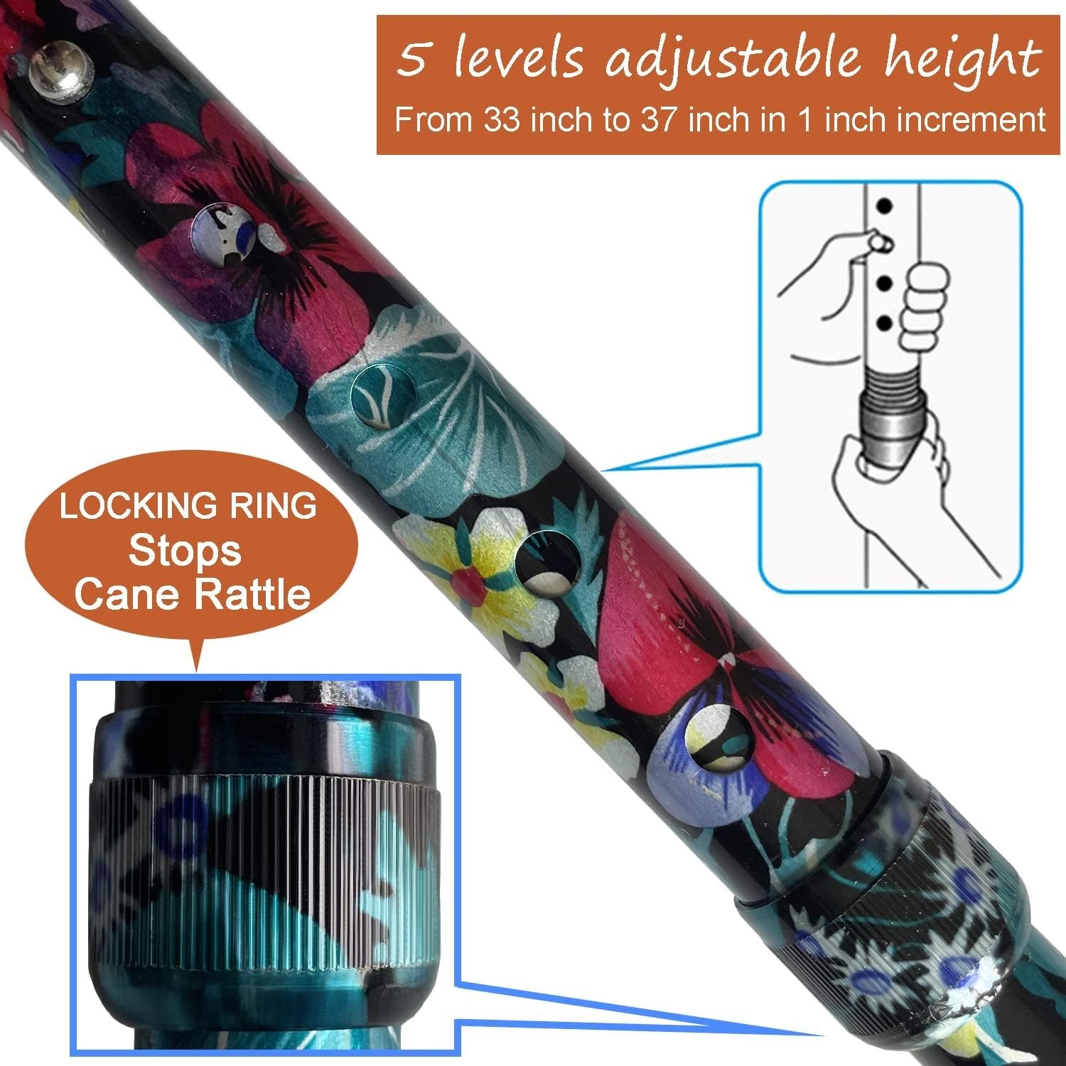 Adjustable Folding Walking Cane for Seniors - Lightweight & Ergonomic Design