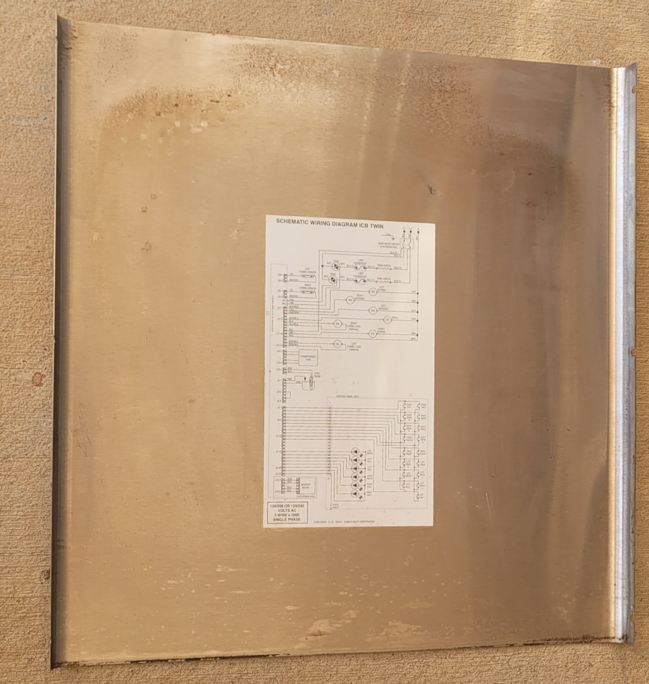 Bunn ICB Twin stainless front panel - part