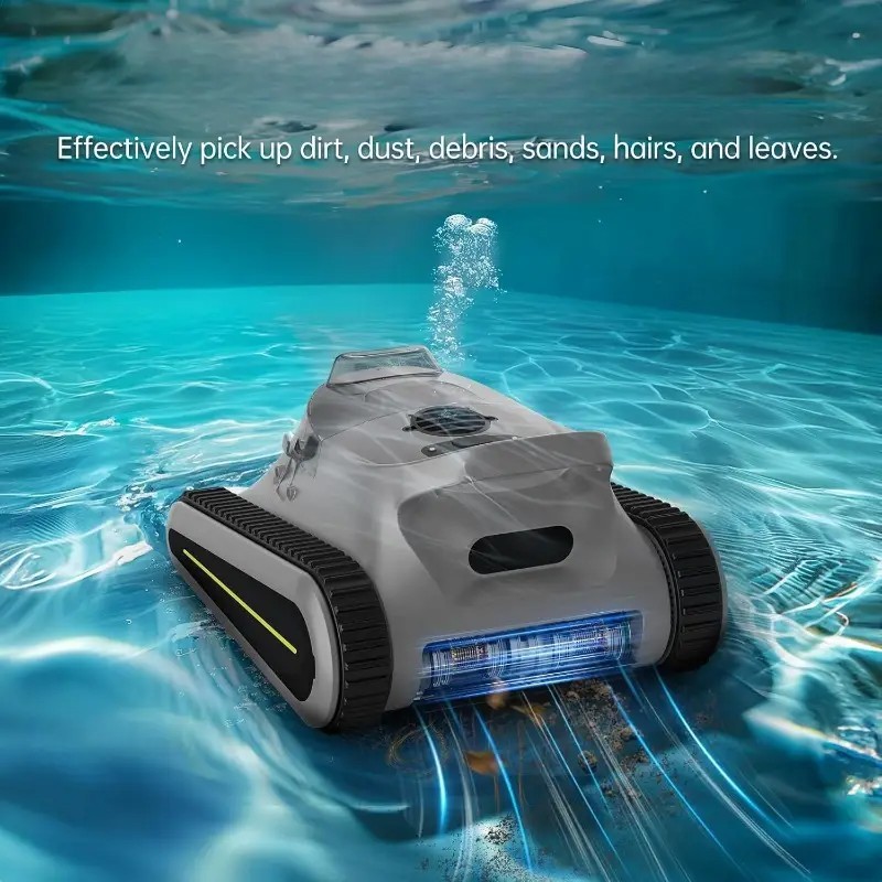 Automatic Robotic Pool Cleaner for In-Ground Pools Wall Climbing Scrubber Brush