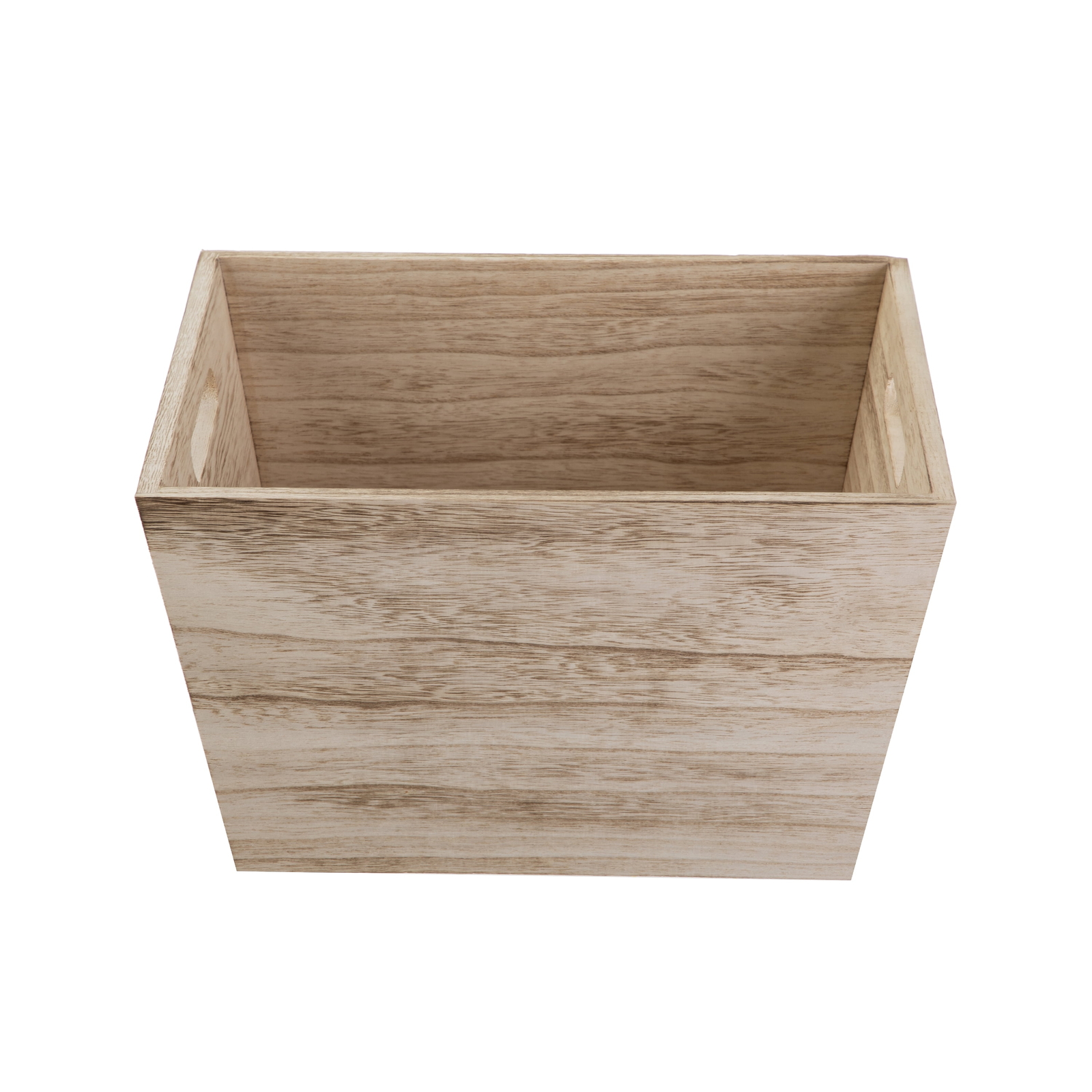 Medium Natural Wood Storage Bin, 2 Pack