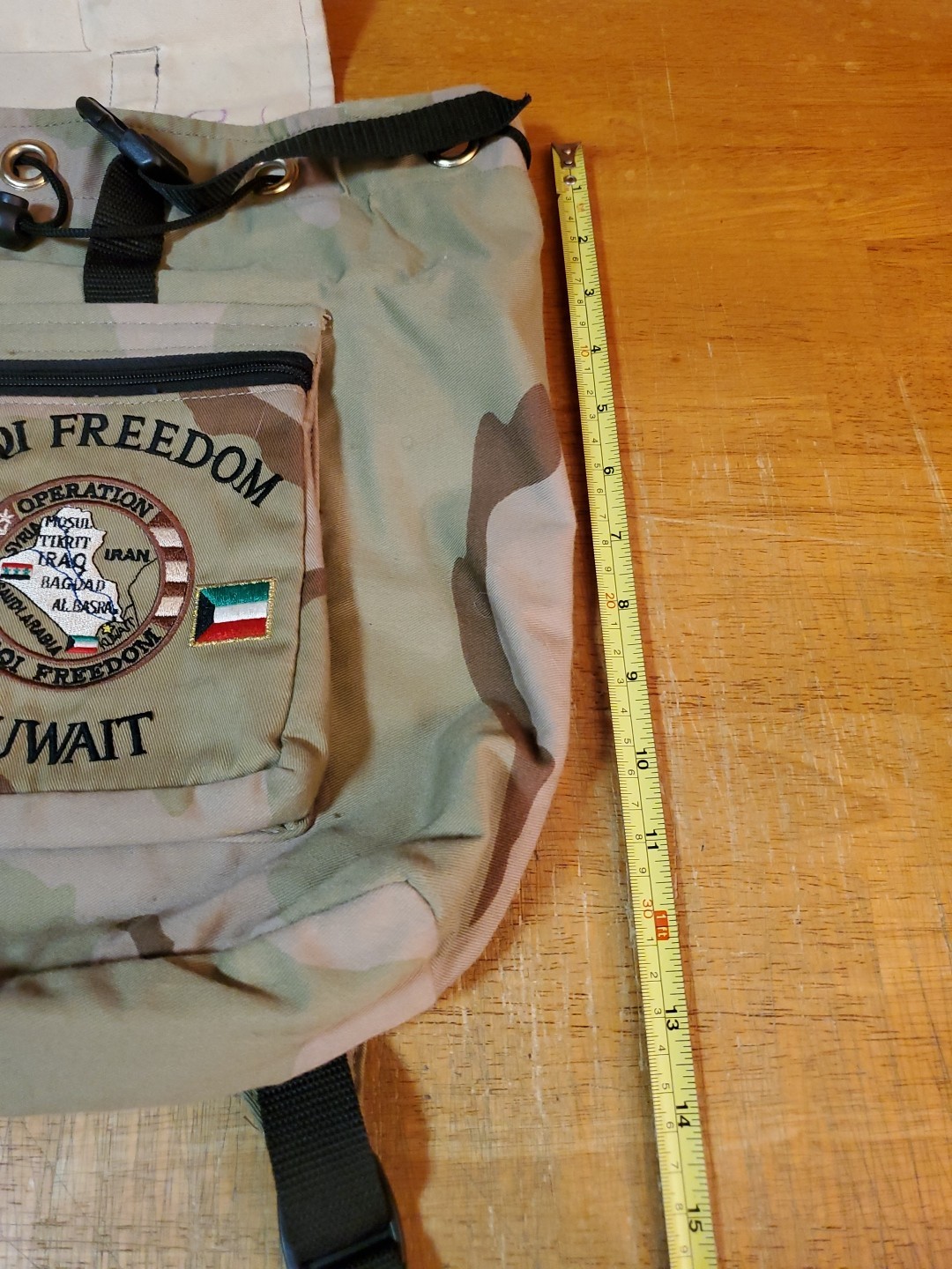 Operation Iraqi Freedom Kuwait souvenir Small Child backpack desert camo
