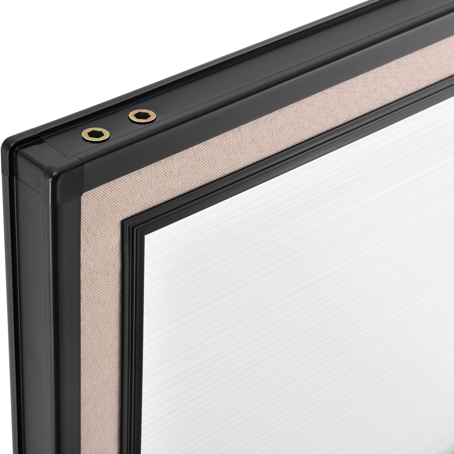 Office Partition Panel With Partial Window 60-1/4"W x 96"H Tan