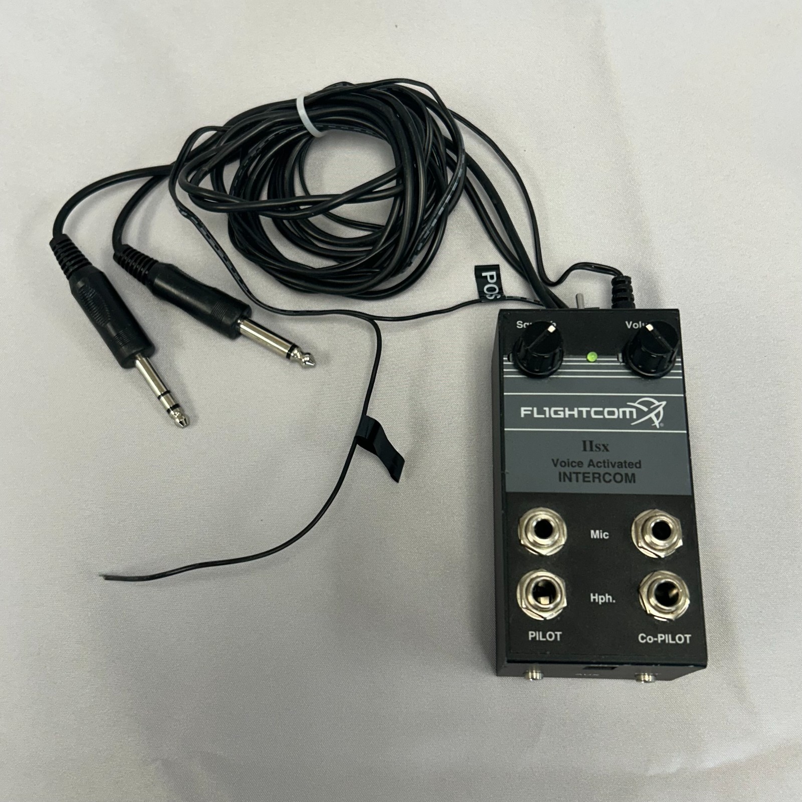 Flightcom IISX Aviation Intercom, 2 Places, G/A Plugs & Voice Activated TESTED