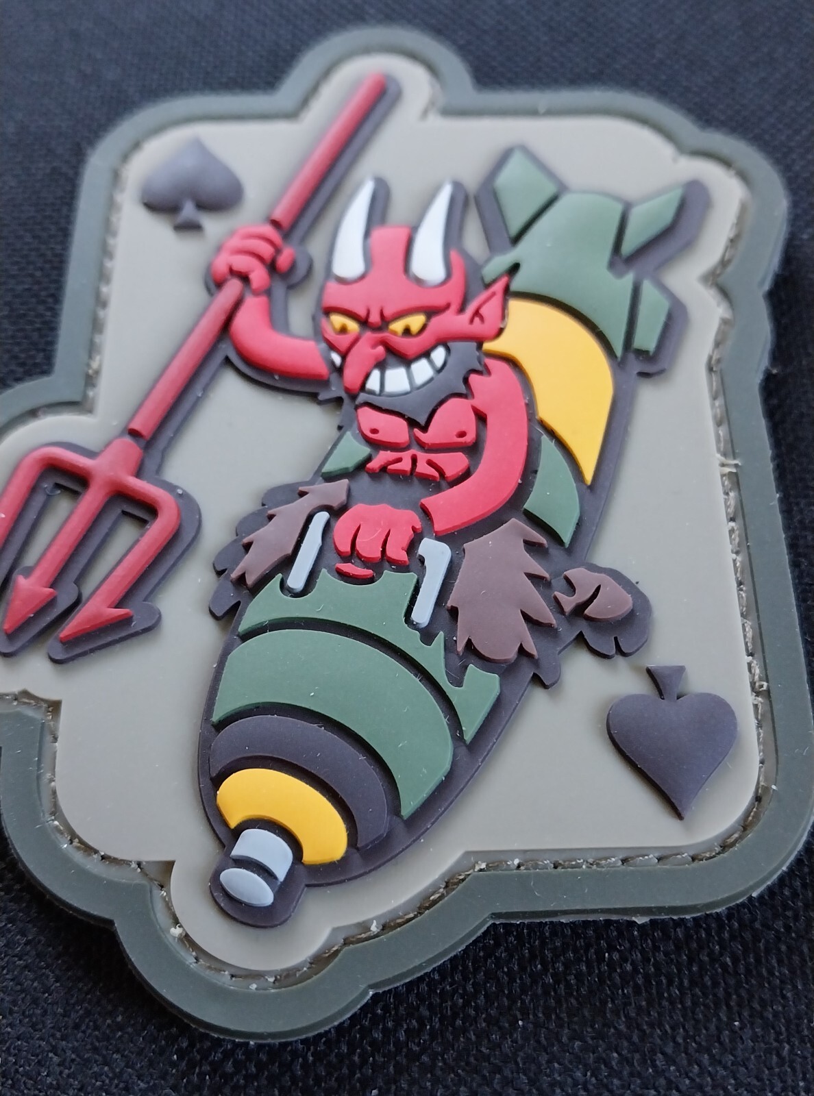 3D PVC Hook Backing Morale Military Patch MULTICAM DEVIL BOMBER