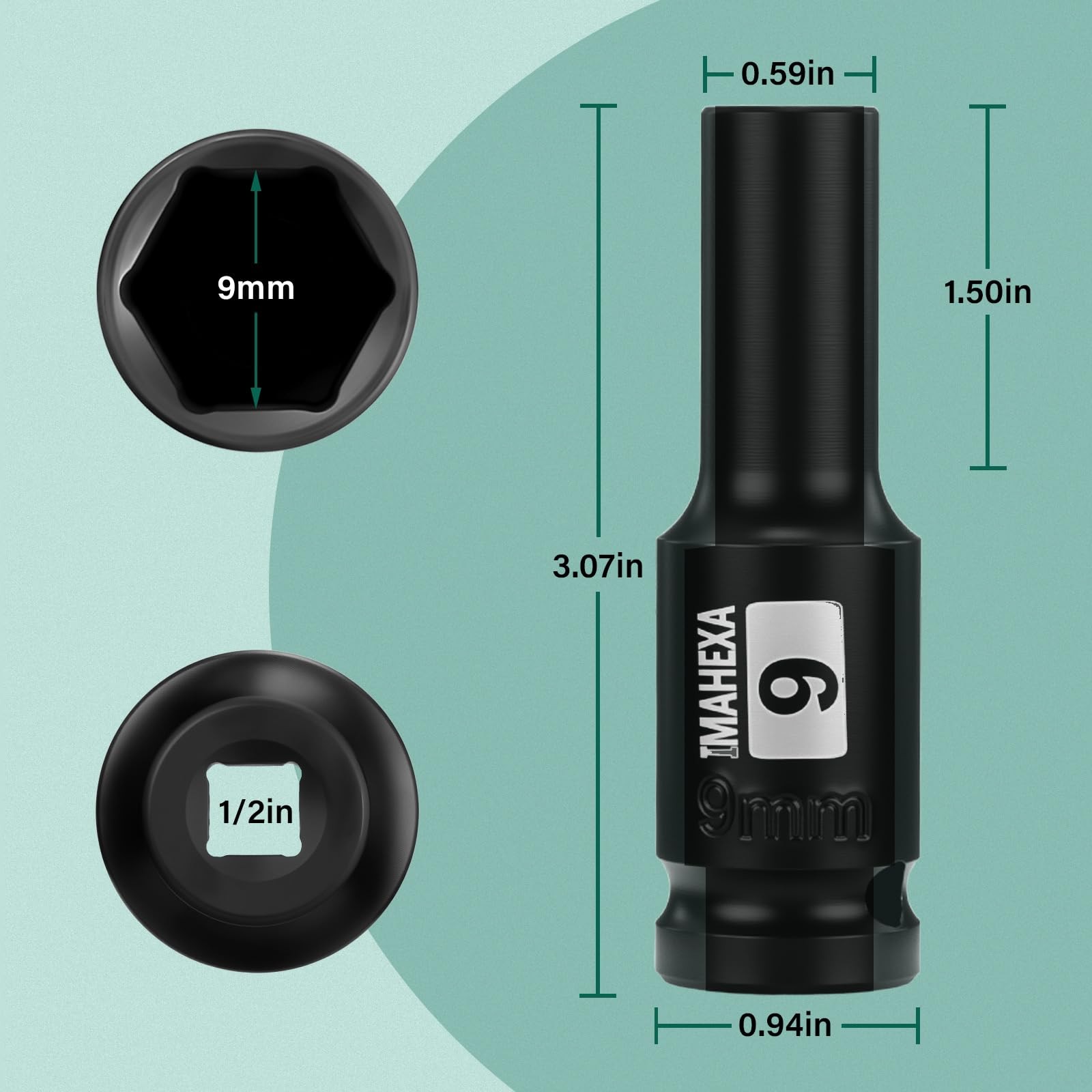 imahexa 9mm 1/2'' Deep Impact Socket