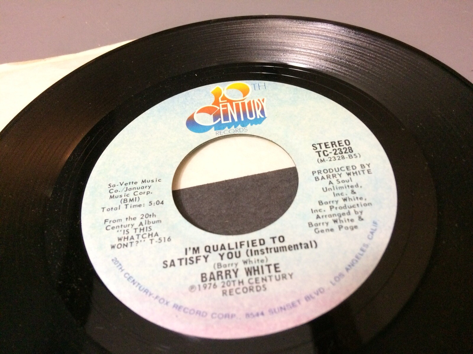 BARRY WHITE I'M QUALIFIED TO SATISFY YOU ~ INSTRUMENTAL  V 45 7 CG