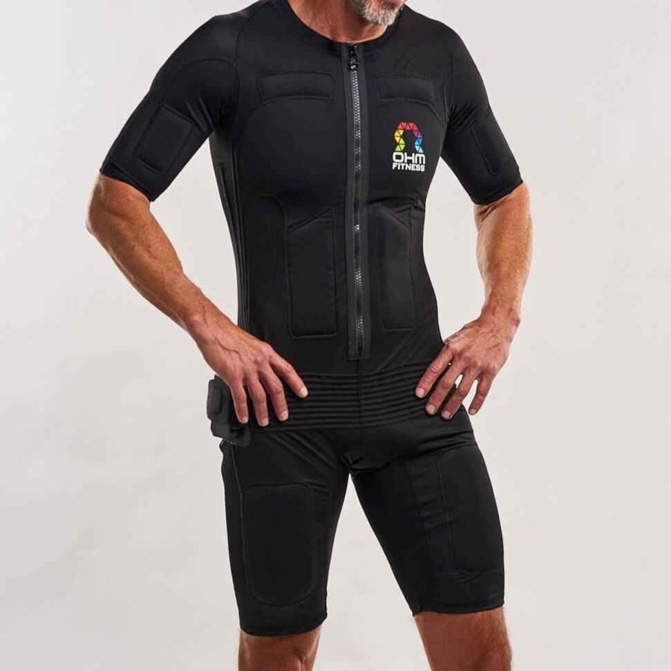 OHM Fitness emPower EMS Suit Mens Size LARGE w/ 20 Electro Pads Black NEW
