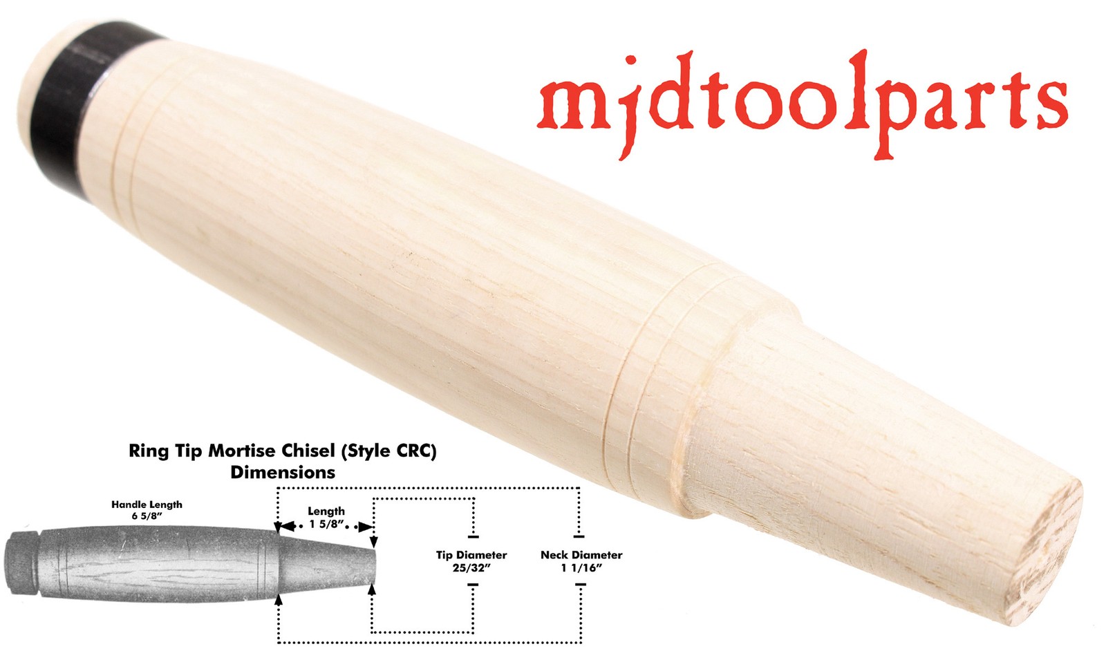 Ring Type Hickory Socket Chisel Handle - Amish Made - Style CRC - mjdtoolparts