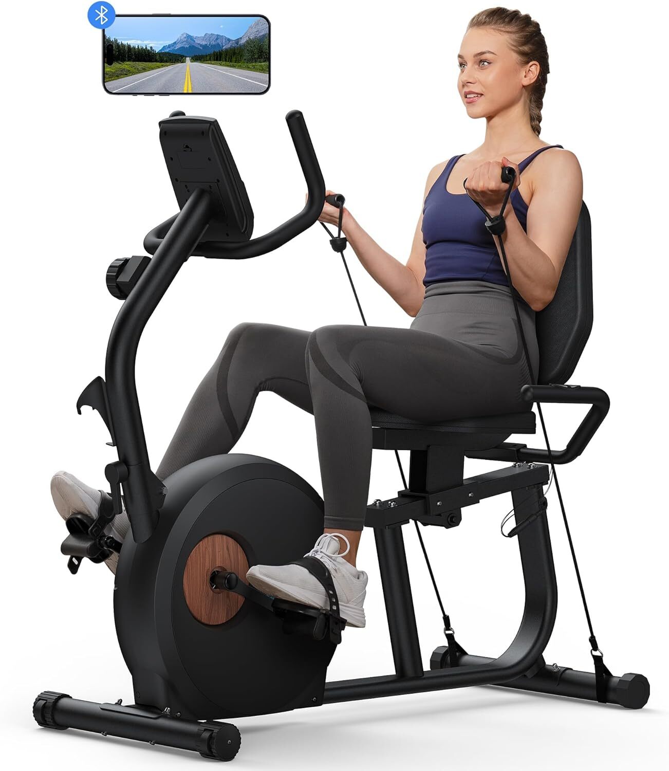 New MERACH S23 Recumbent Exercise Bike Indoor Magnetic Stationary Bike Bluetooth
