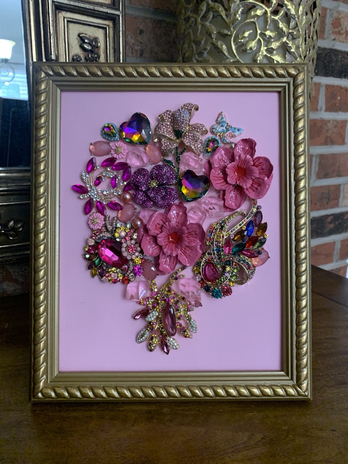 Framed Vintage Style Jewelry Art