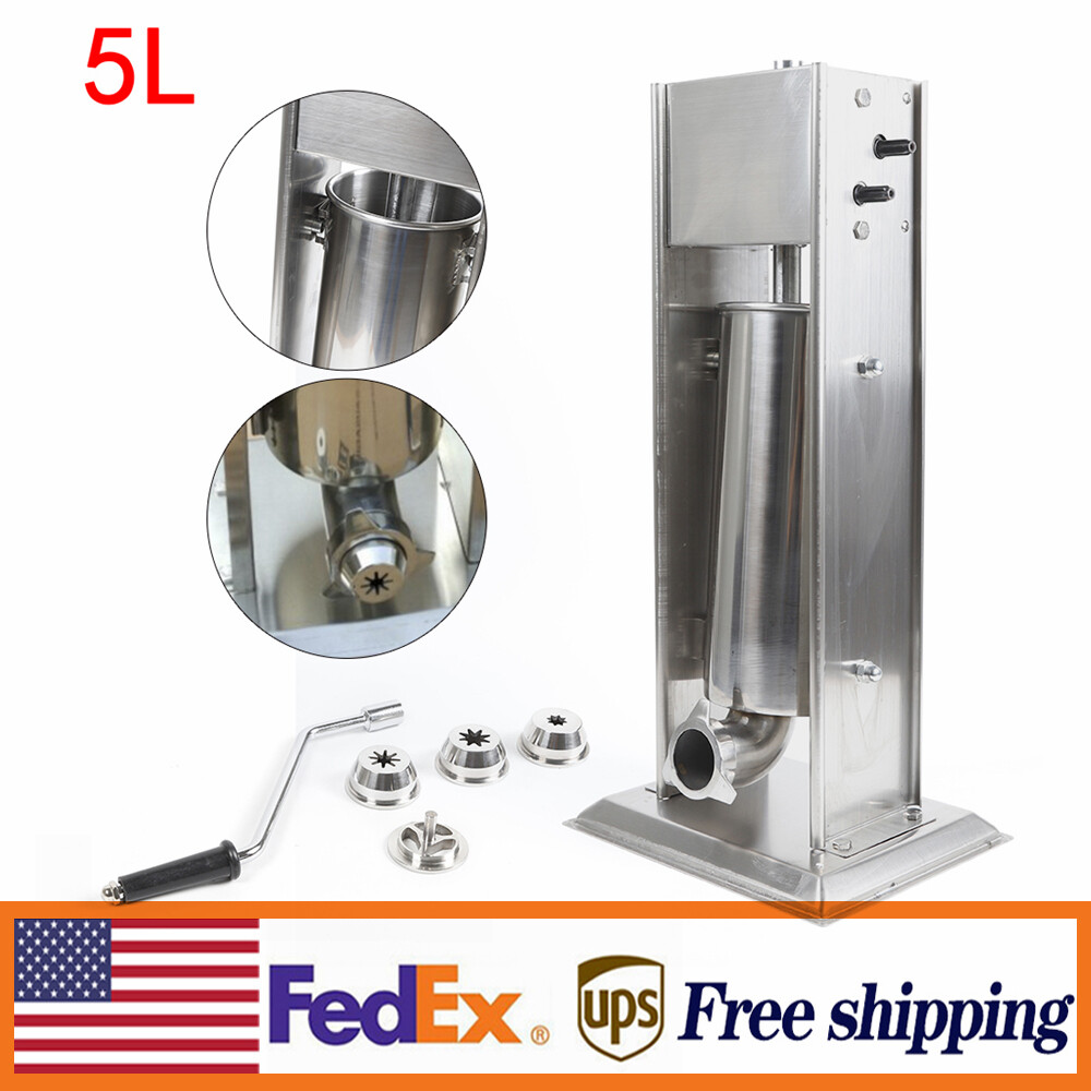 5L Heavy Duty Commercial Manual Churro Maker Machine + 4 Nozzles Stainless Steel