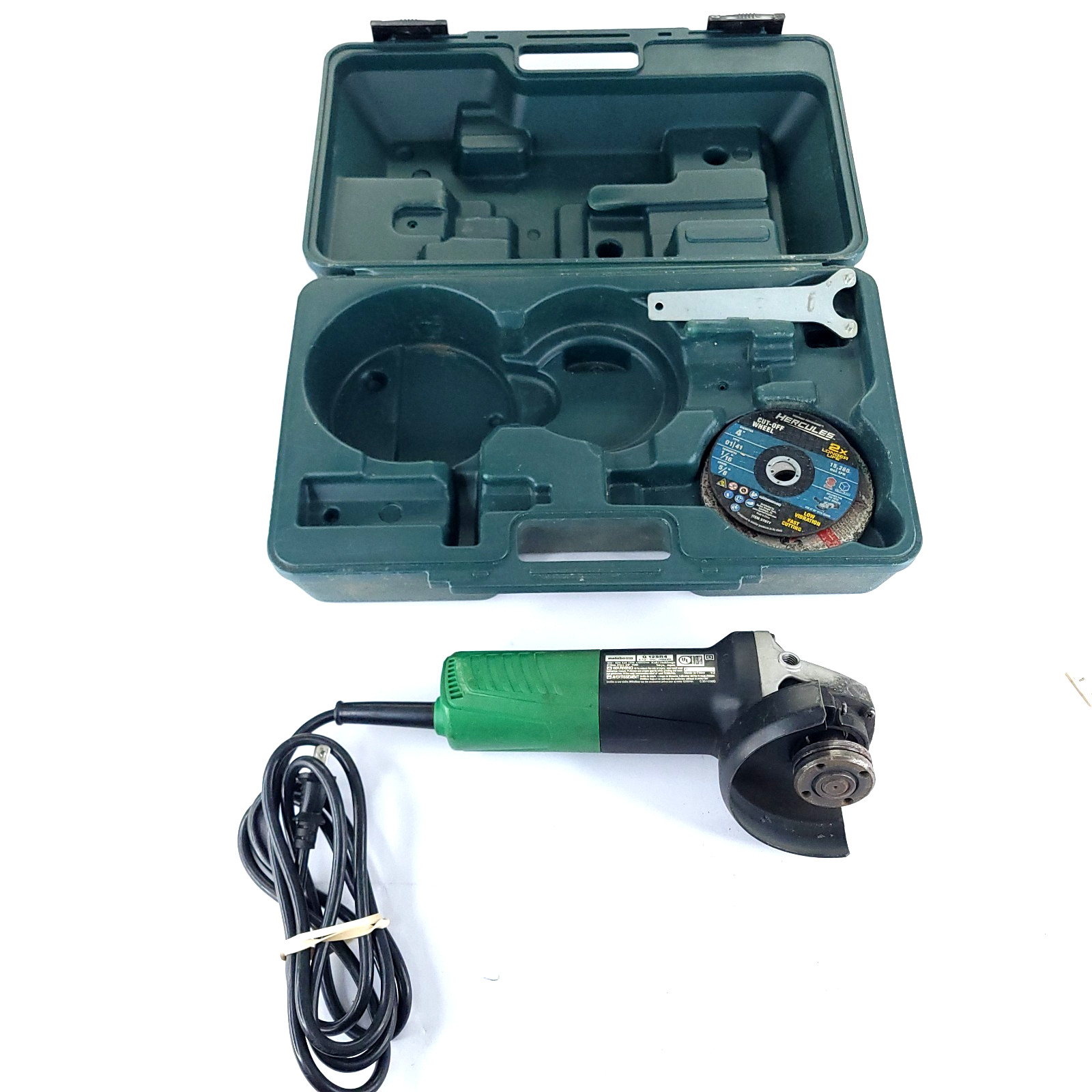 Metabo HPT G12SR4 4-1/2" Angle Grinder in Hard Case Tested - Missing Handle