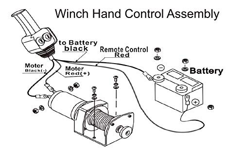 Winch Hand Control Assembly for Rated Pulling 1500lbs to 5000lbs 12V Electric