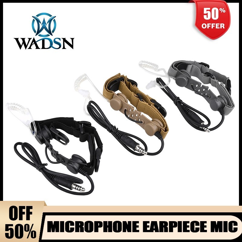 Throat Microphone Earpiece Mic 2-Pin For Baofeng UV-5R Radio Walkie Talkie