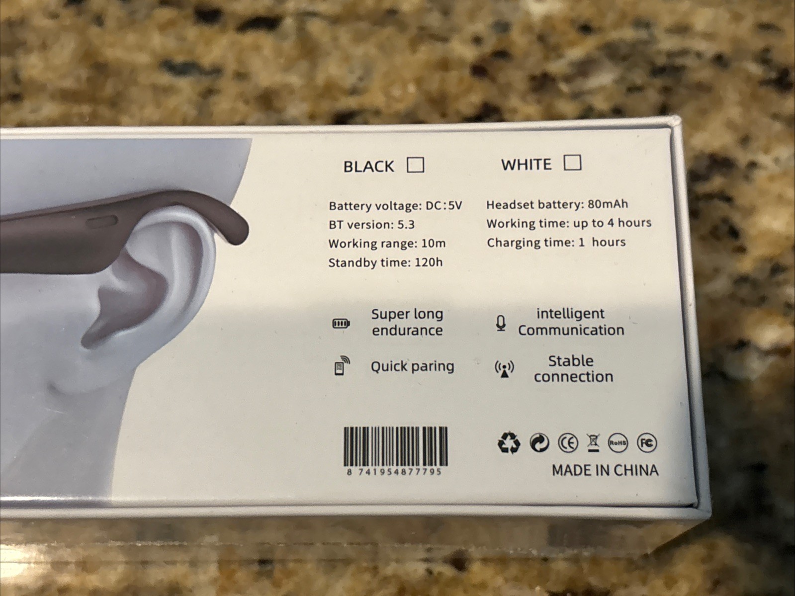 Wireless Headset Glasses XG88 Pro, Black *NEW/SEALED*