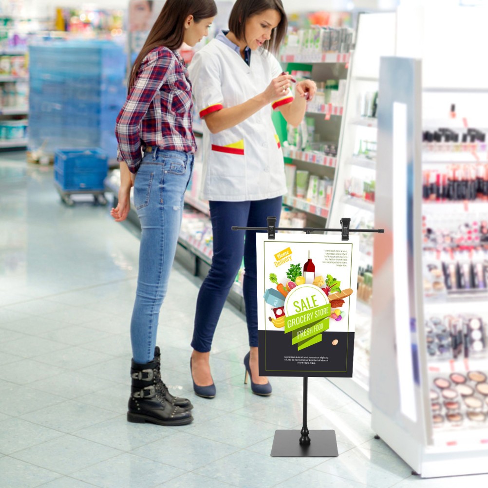 Poster Holder Frame Table Top Display Stand Advertising Sign Adjustable Banner