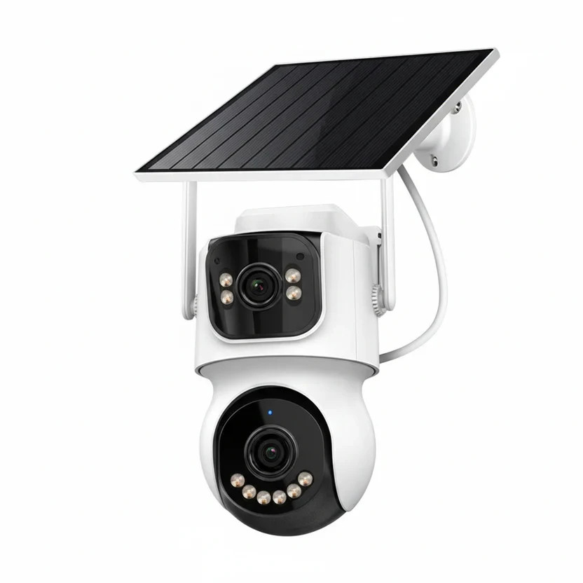 Voltky 2K WiFi Solar Security Camera Dual Lens AI PIR 10X Zoom Night Vision IP66