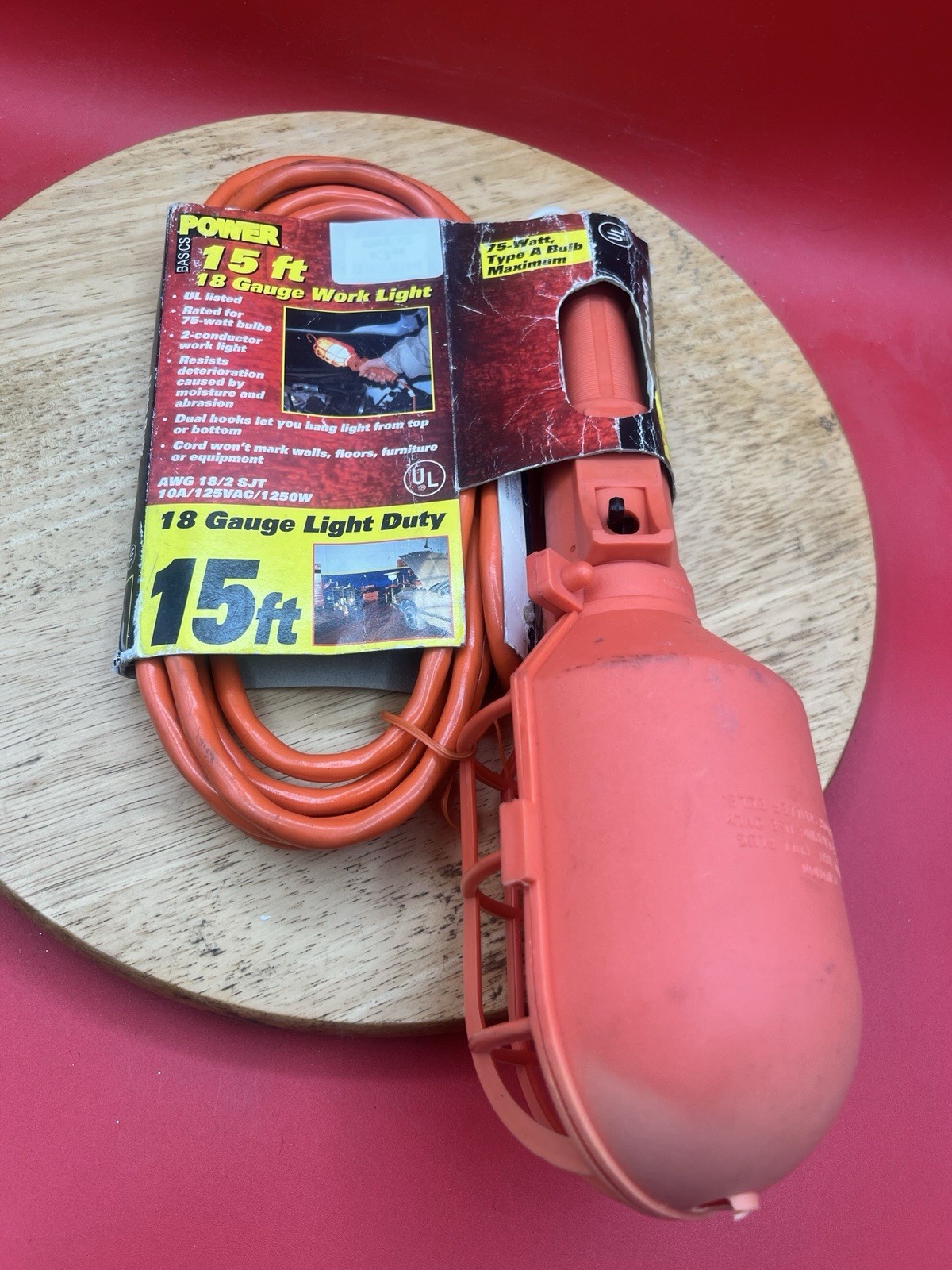 Power Basics 15ft Corded Work Light 75 Watt