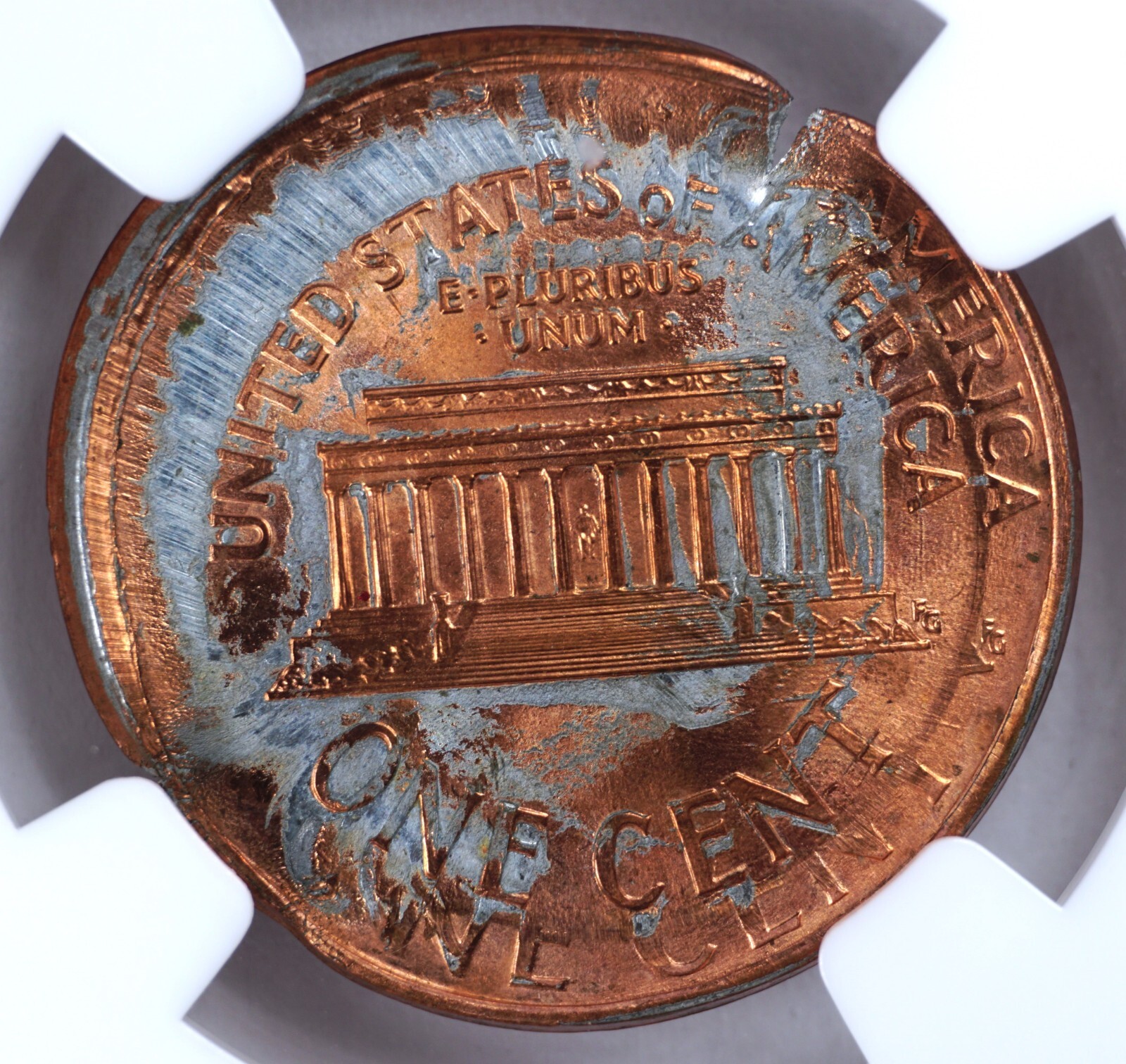 1995 1c Double Struck Massive Indent - Rare Mint Error coin NGC MS65RD